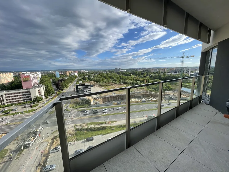 Widok z balkonu na centrum Rzeszowa